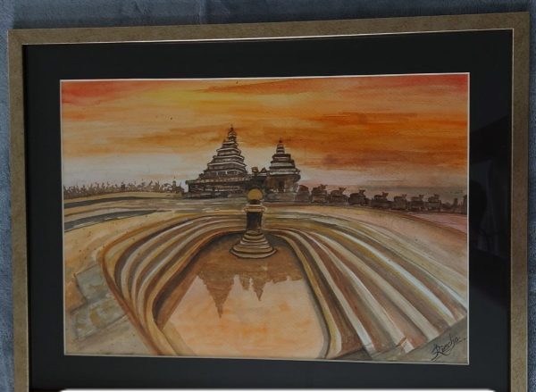 Madurai Temple Watercolour Painting