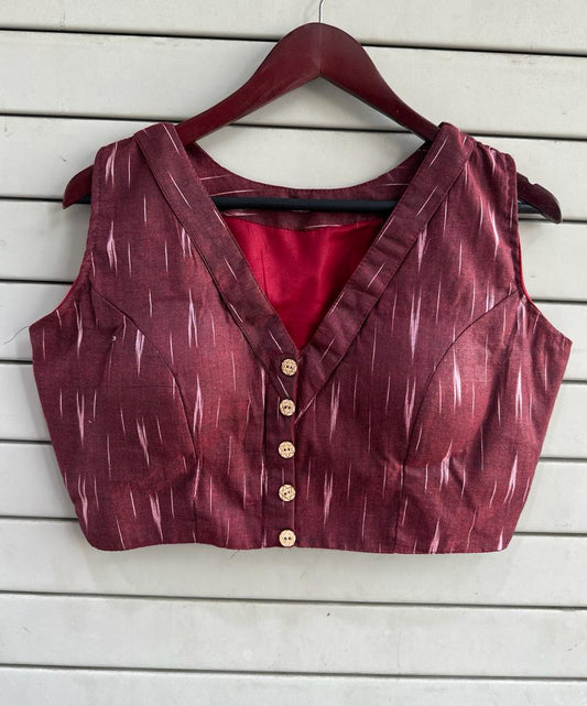Stylish Ikkat Blouses - Red and White